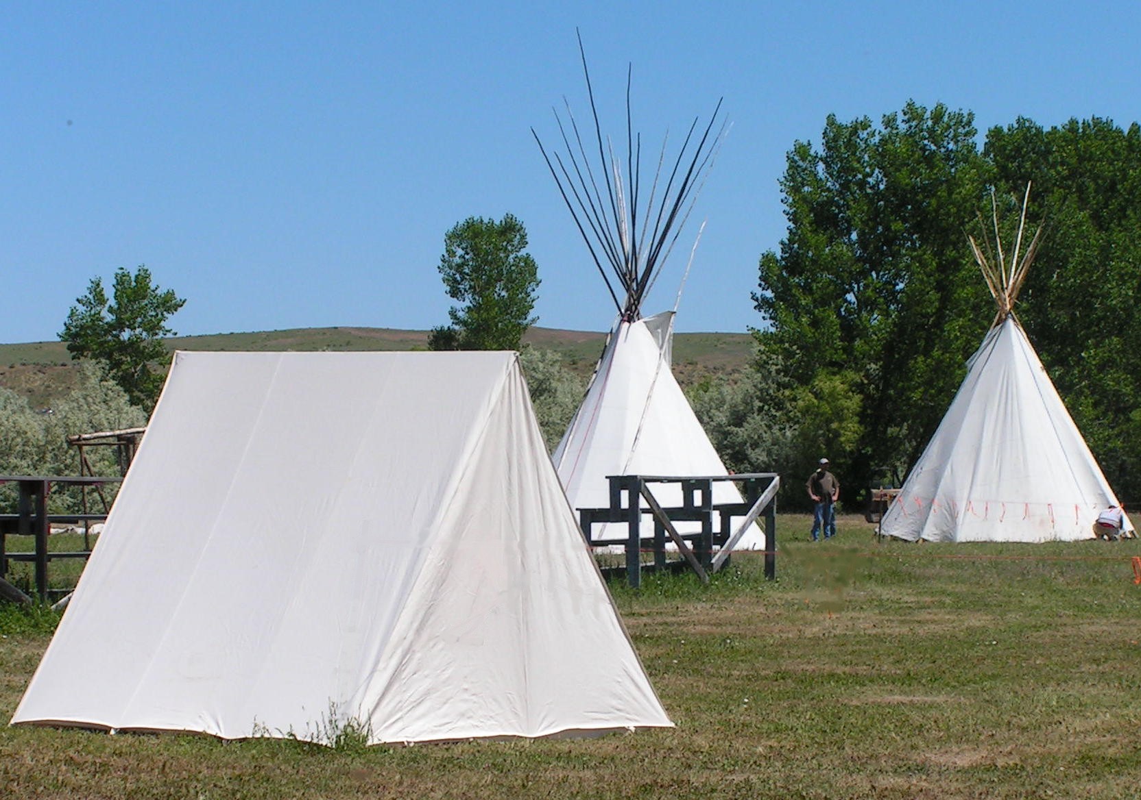 Tent setup at the Real Bird Grandstands