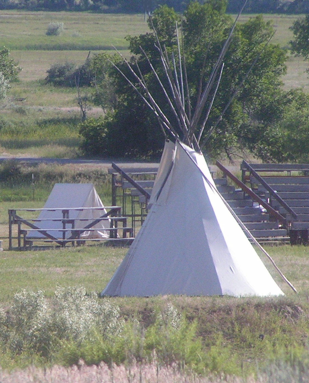 View of my tent from across the Little Big Horn River